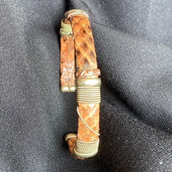 Leather wrapped cuff bracelet - Picture 1 of 2